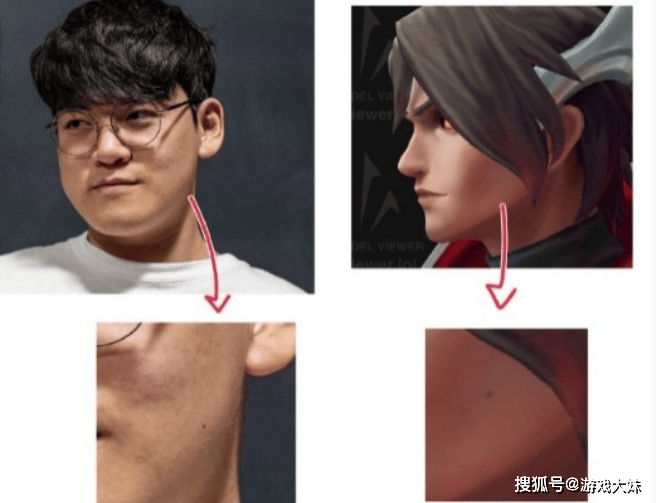 S14冠军皮肤小细节，Gumayusi脸上的小痣，在韦鲁斯脸上被还原